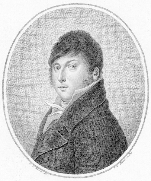 ovales Portrait in Schwarzweiß von Rodolphe Kreutzer (1766–1831)