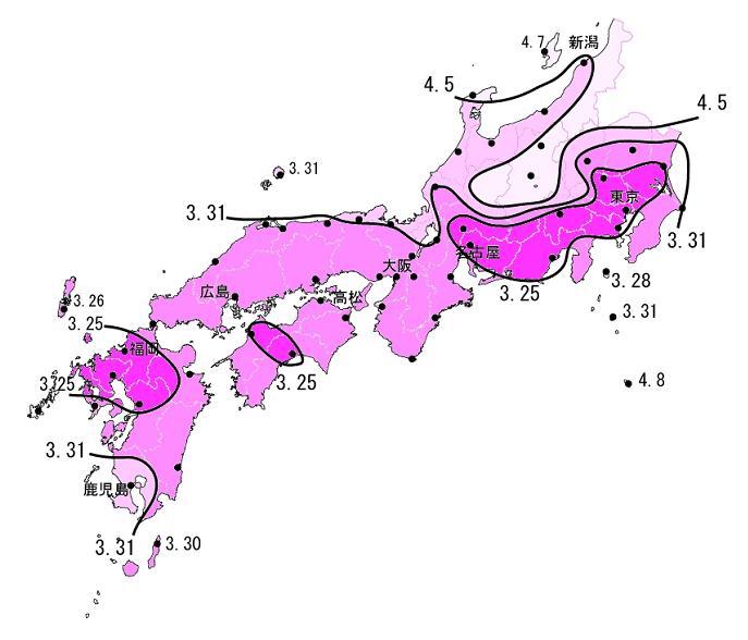 Skizze einer Japan-Landkarte mit unterschiedlich starken Einfärbungen, die Bereiche sind mit Daten versehen.